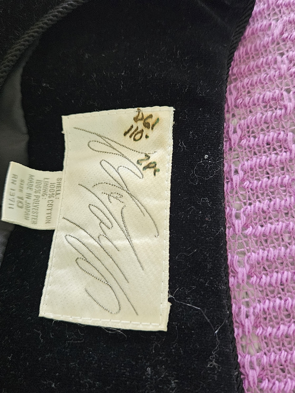 Black Velvet Button-Front Women's Jacket - Picture 6 of 10